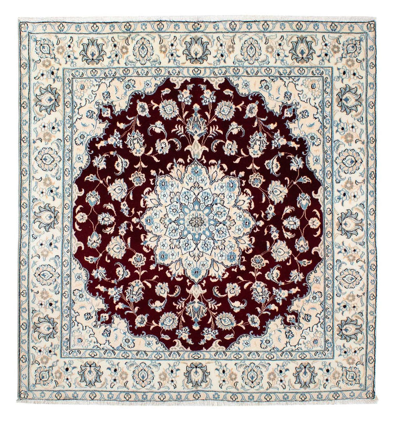 Alfombra Persa - Nain - Real cuadrado  - 156 x 145 cm - rojo oscuro