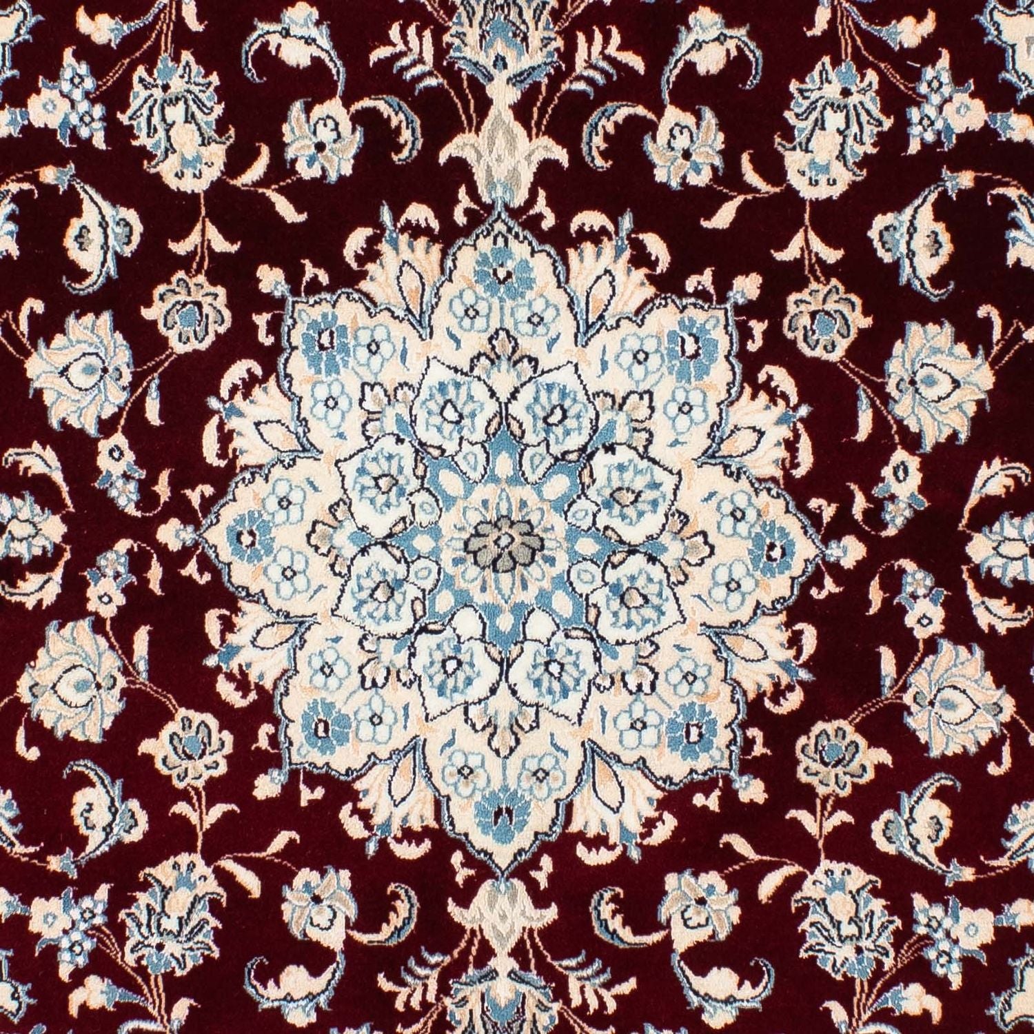 Alfombra Persa - Nain - Real cuadrado  - 156 x 145 cm - rojo oscuro
