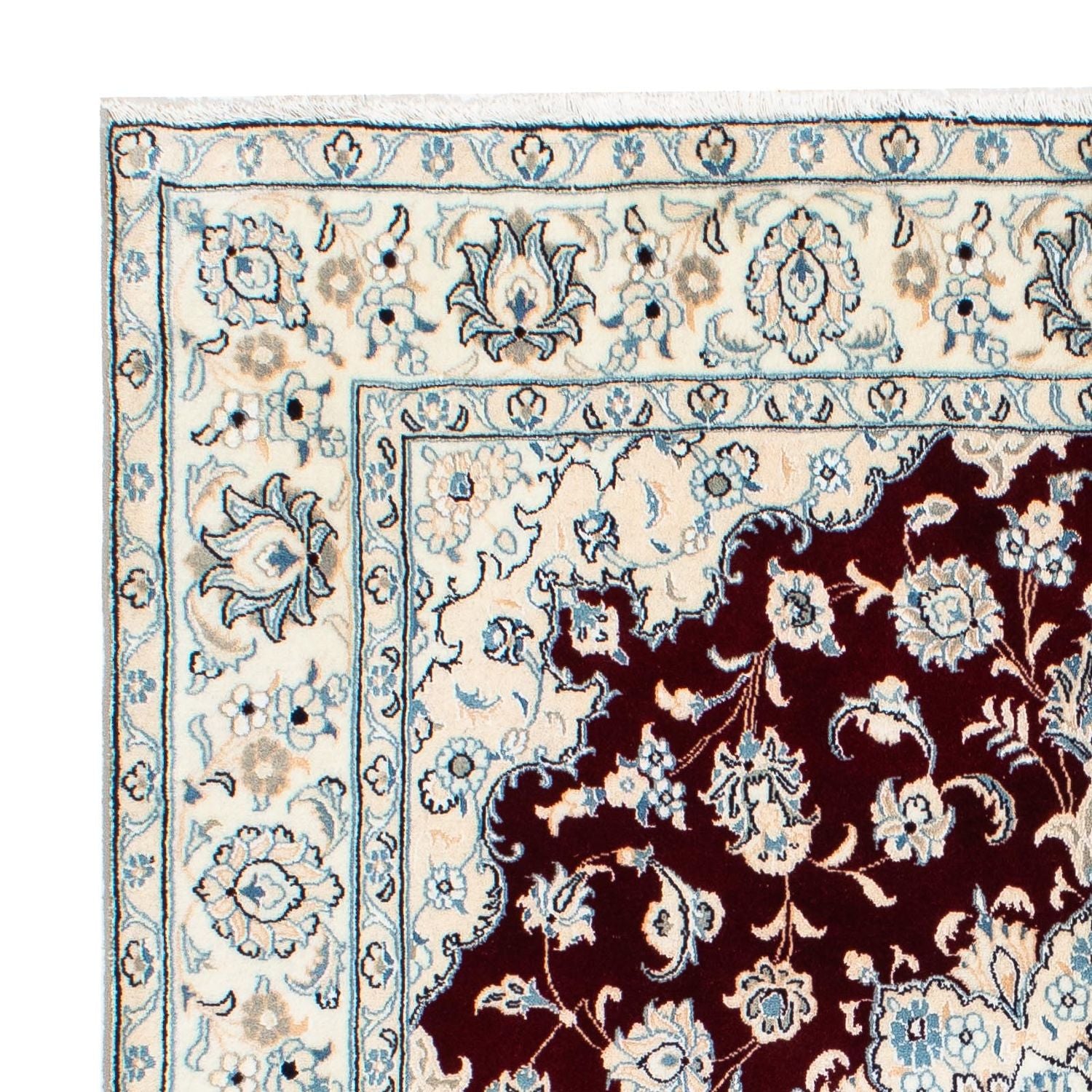 Alfombra Persa - Nain - Real cuadrado  - 156 x 145 cm - rojo oscuro