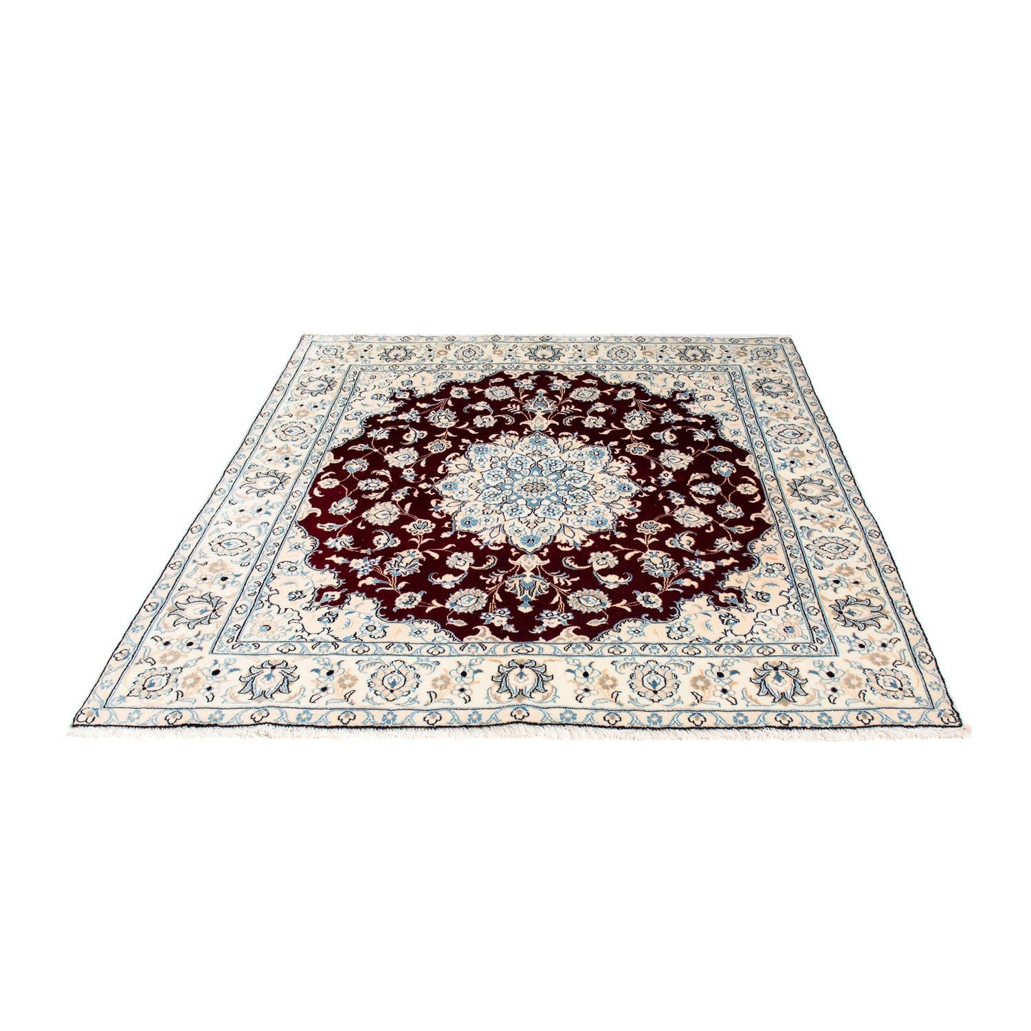 Alfombra Persa - Nain - Real cuadrado  - 156 x 145 cm - rojo oscuro