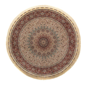 Alfombra oriental - Hereke redondo  - 215 x 215 cm - marrón claro