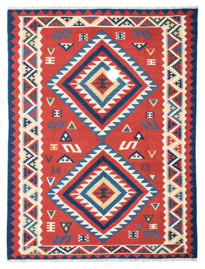 Alfombra Kelim - Oriental - 213 x 160 cm - rojo