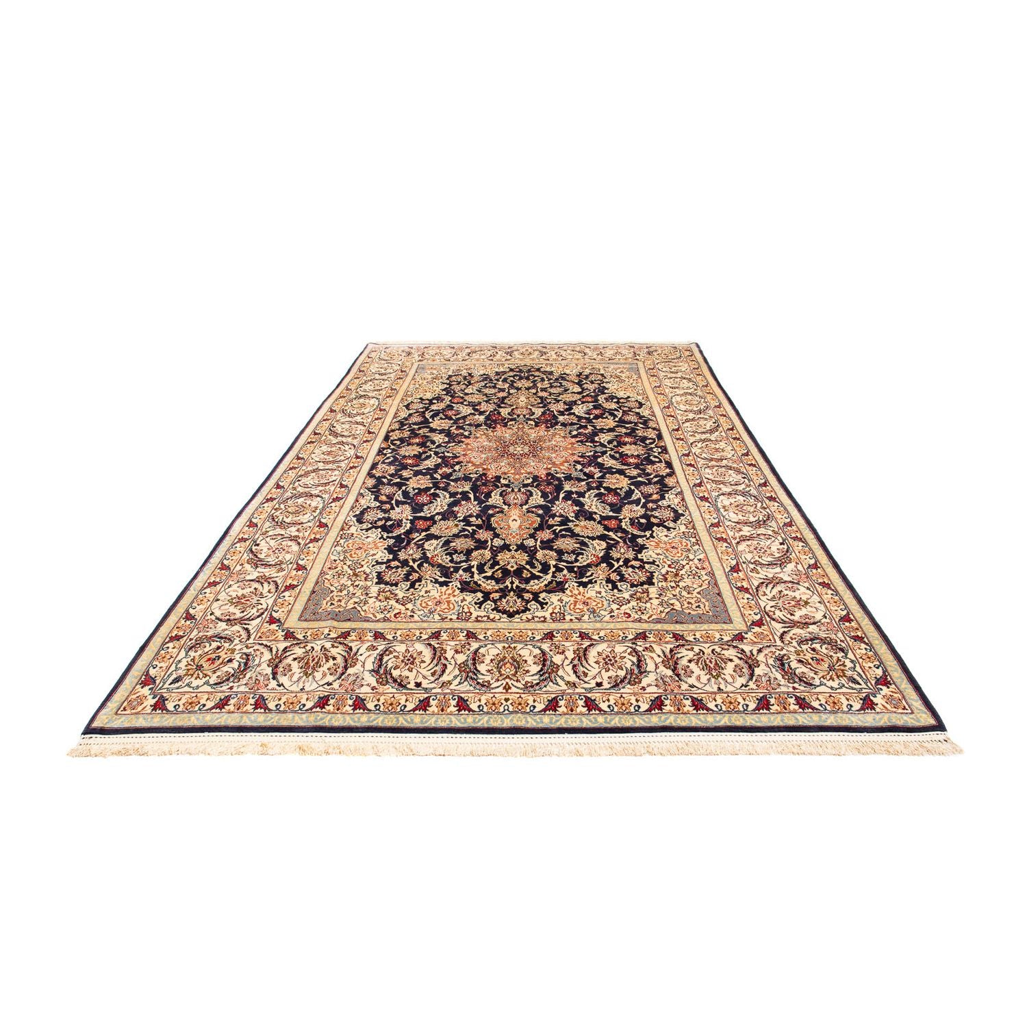 Alfombra Persa - Isfahan - Prima - 327 x 202 cm - azul oscuro