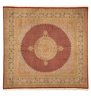 Alfombra persa - Tabriz cuadrado  - 251 x 247 cm - rojo oscuro