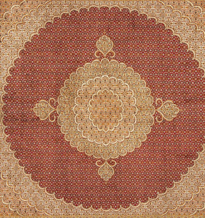 Alfombra persa - Tabriz cuadrado  - 251 x 247 cm - rojo oscuro