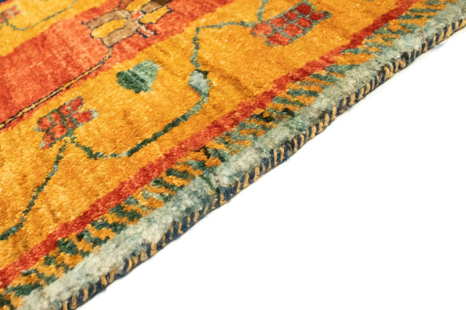 Alfombra Gabbeh - Loribaft Persa - 210 x 168 cm - azul oscuro