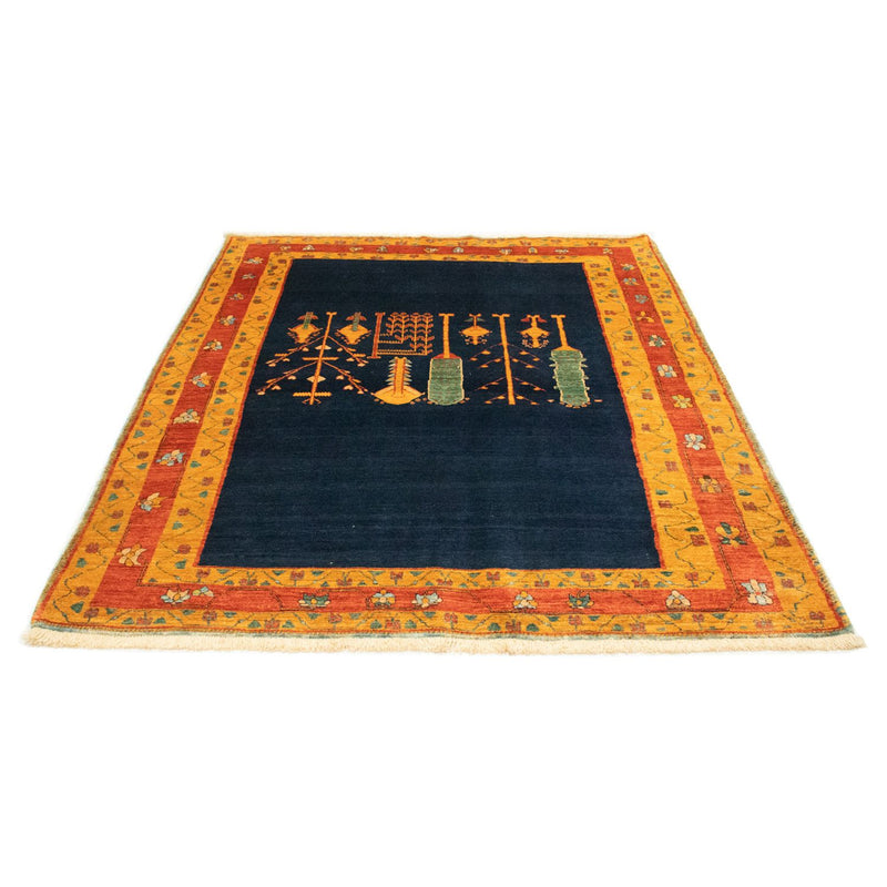 Alfombra Gabbeh - Loribaft Persa - 210 x 168 cm - azul oscuro
