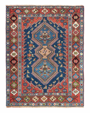 Alfombra persa - Nómada - 136 x 105 cm - rojo claro