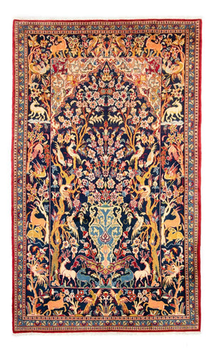 Alfombra persa - Ghom - 217 x 134 cm - azul oscuro