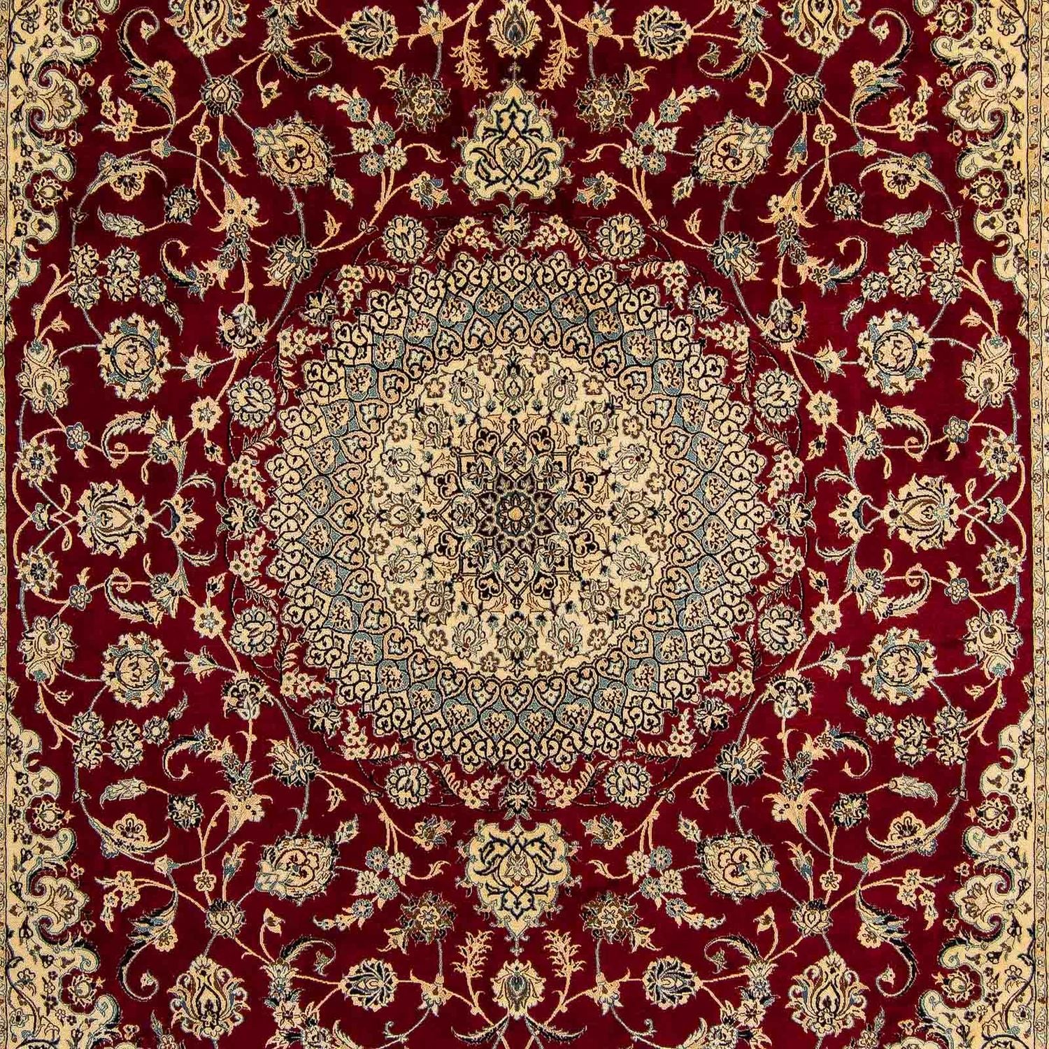 Alfombra Persa - Nain - Real - 408 x 300 cm - rojo oscuro
