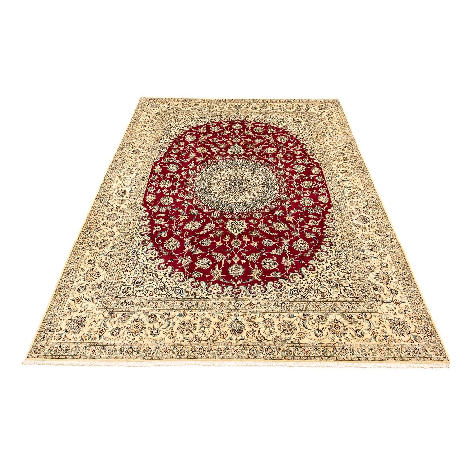 Alfombra Persa - Nain - Real - 408 x 300 cm - rojo oscuro