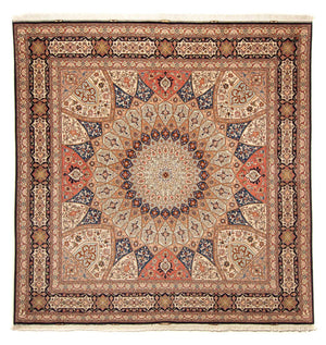 Alfombra Persa - Tabriz - Real cuadrado  - 253 x 250 cm - marrón claro