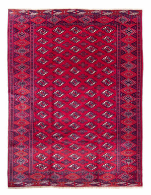 Alfombra Turkaman - 300 x 228 cm - rojo oscuro