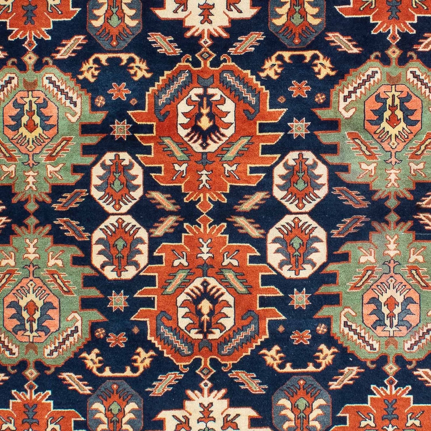 Alfombra Gabbeh - Persa Kashkuli cuadrado  - 205 x 200 cm - azul oscuro