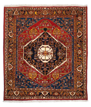 Alfombra Gabbeh - Persa Kashkuli - 200 x 180 cm - rojo oscuro