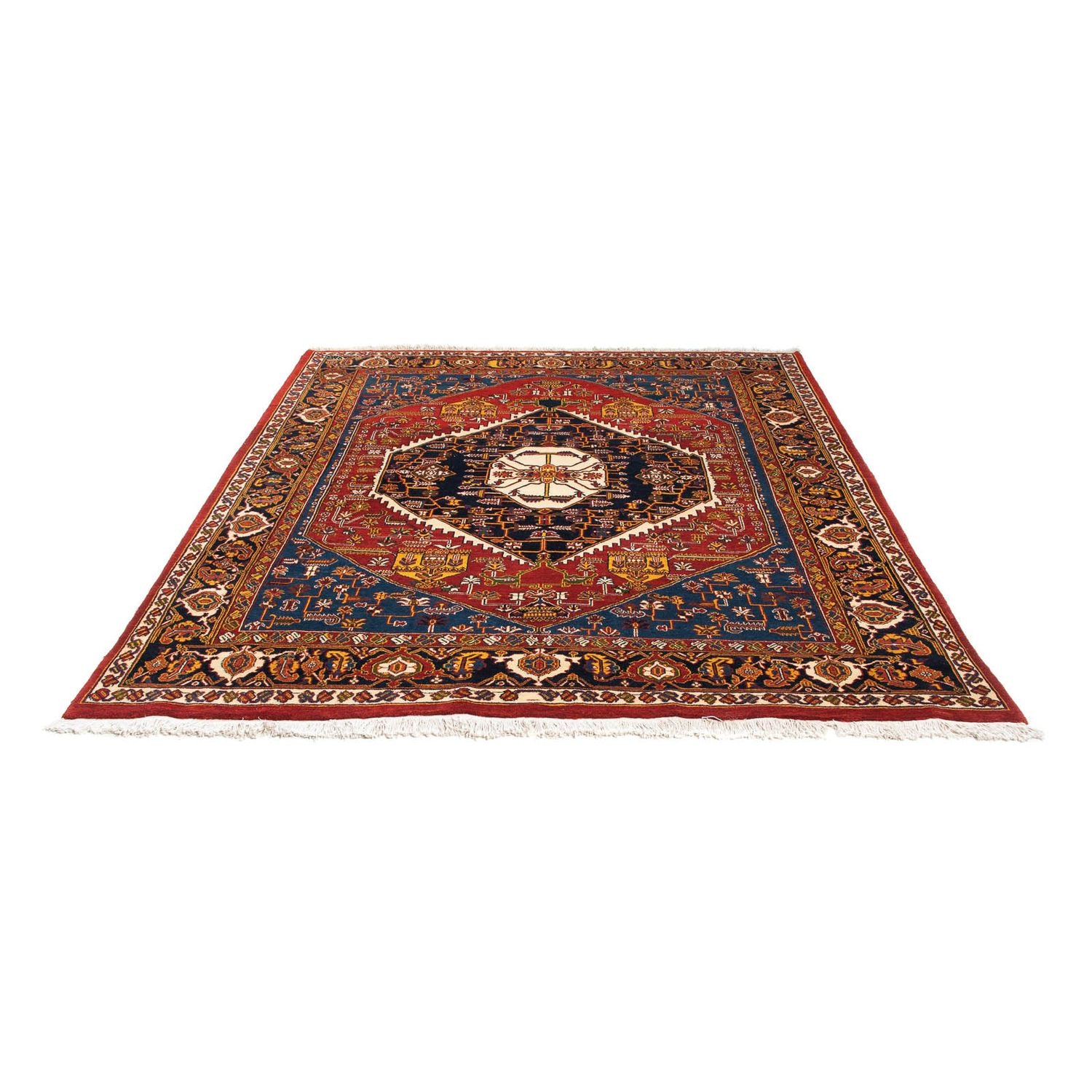 Alfombra Gabbeh - Persa Kashkuli - 200 x 180 cm - rojo oscuro