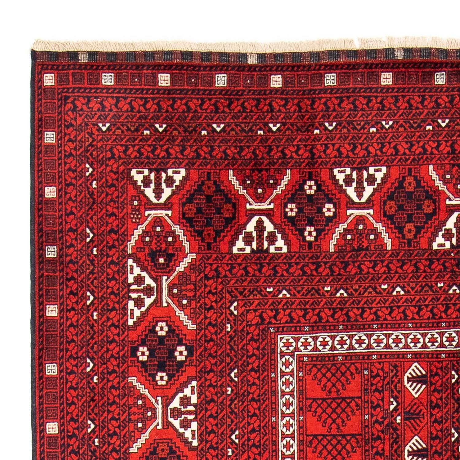 Alfombra Turkaman - 243 x 160 cm - rojo oscuro