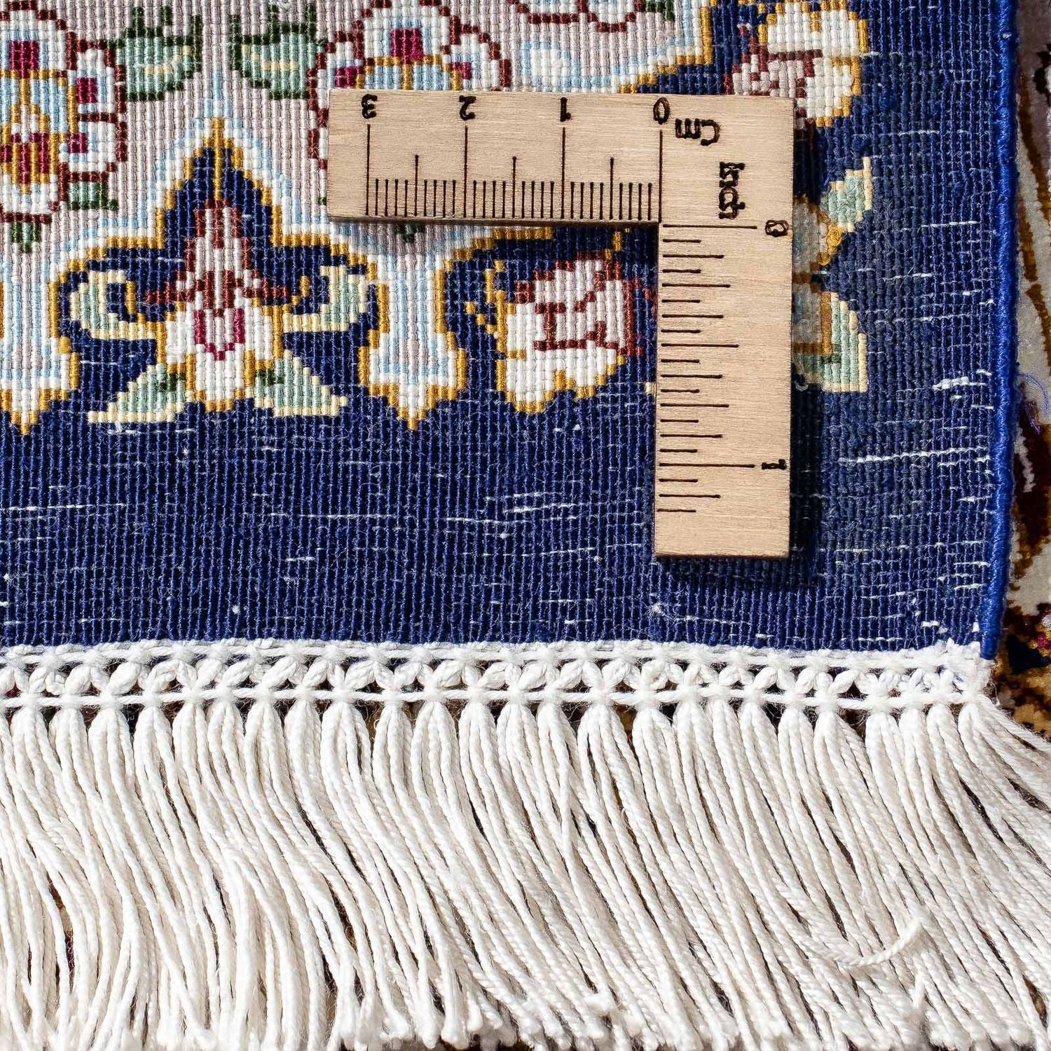 Alfombra persa - Ghom - 87 x 59 cm - azul oscuro