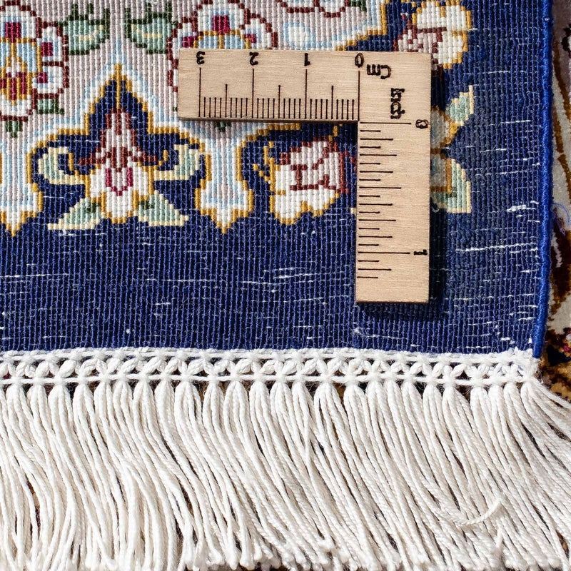 Alfombra persa - Ghom - 87 x 59 cm - azul oscuro