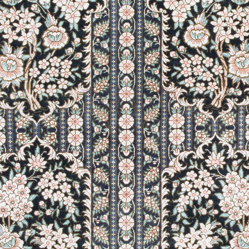 Alfombra persa - Ghom - 118 x 80 cm - azul oscuro