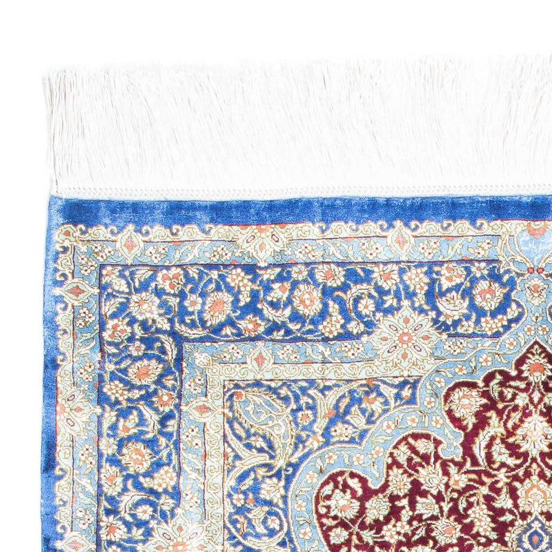 Alfombra persa - Ghom - 117 x 78 cm - azul