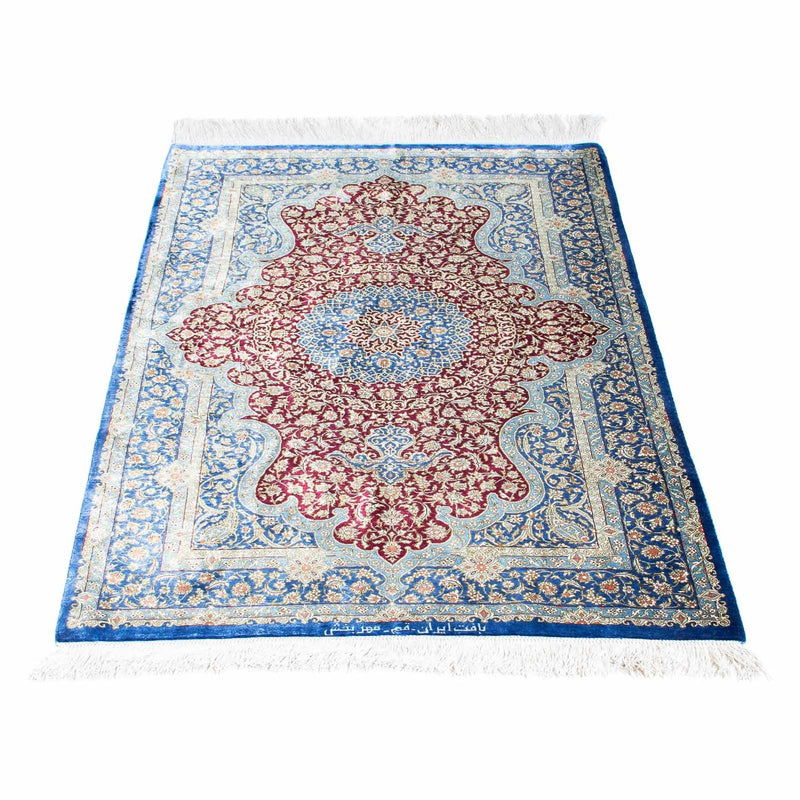 Alfombra persa - Ghom - 117 x 78 cm - azul