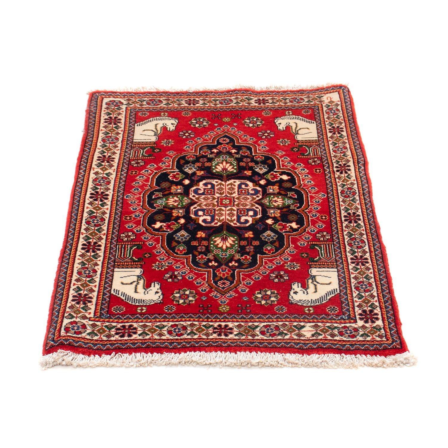 Alfombra Gabbeh - Persa Kashkuli - 88 x 61 cm - rojo
