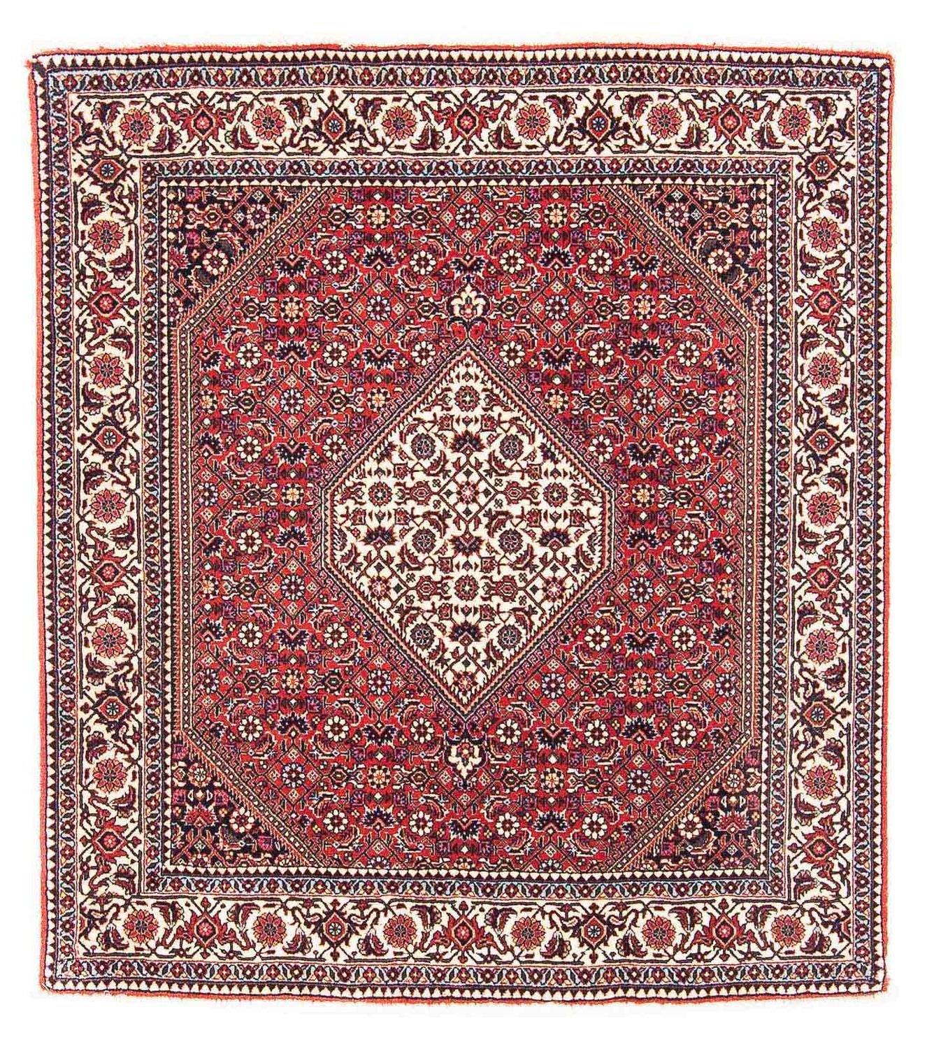 Alfombra persa - Bidjar cuadrado  - 115 x 101 cm - rojo