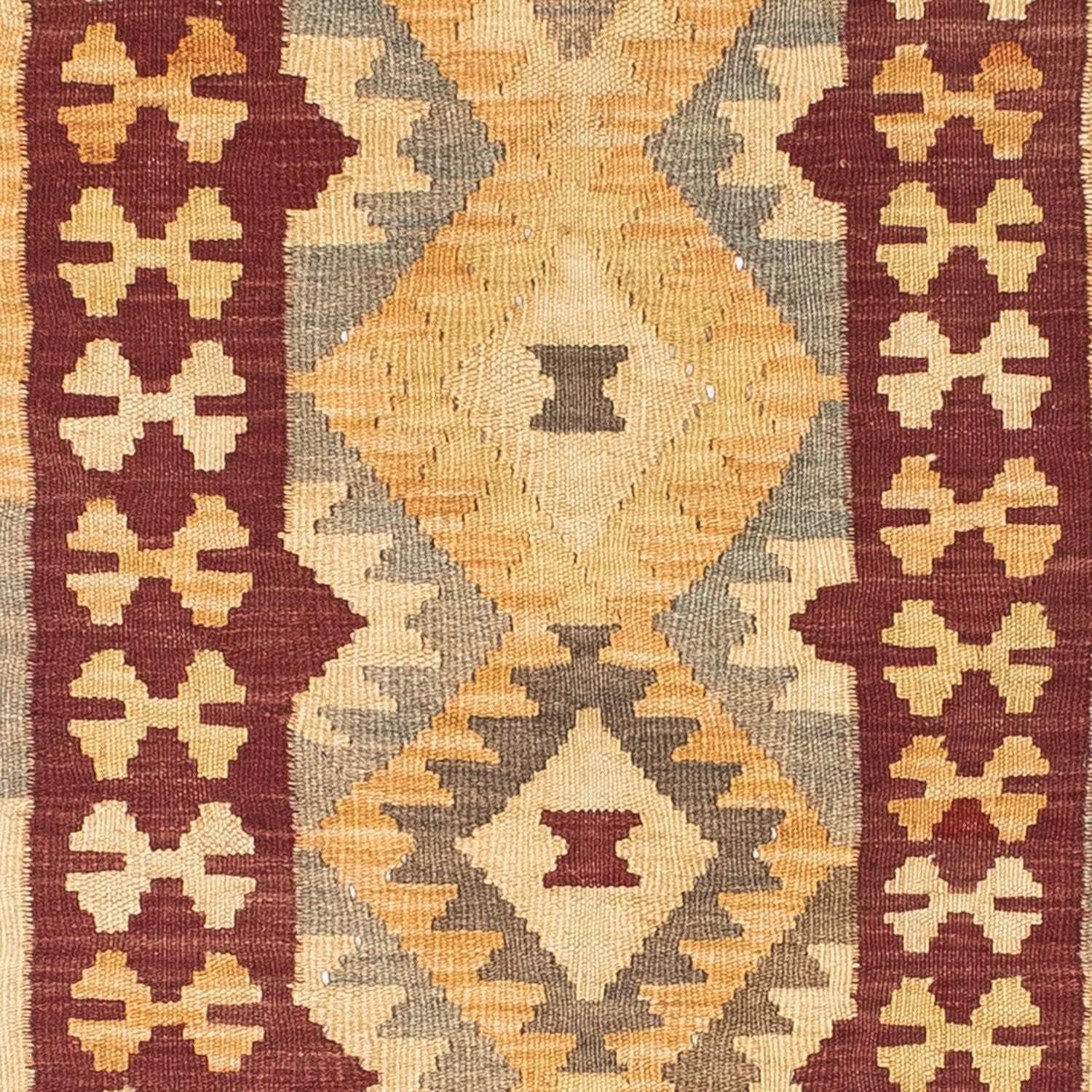 Alfombra de pasillo Alfombra Kelim - Oriental - 195 x 79 cm - marrón