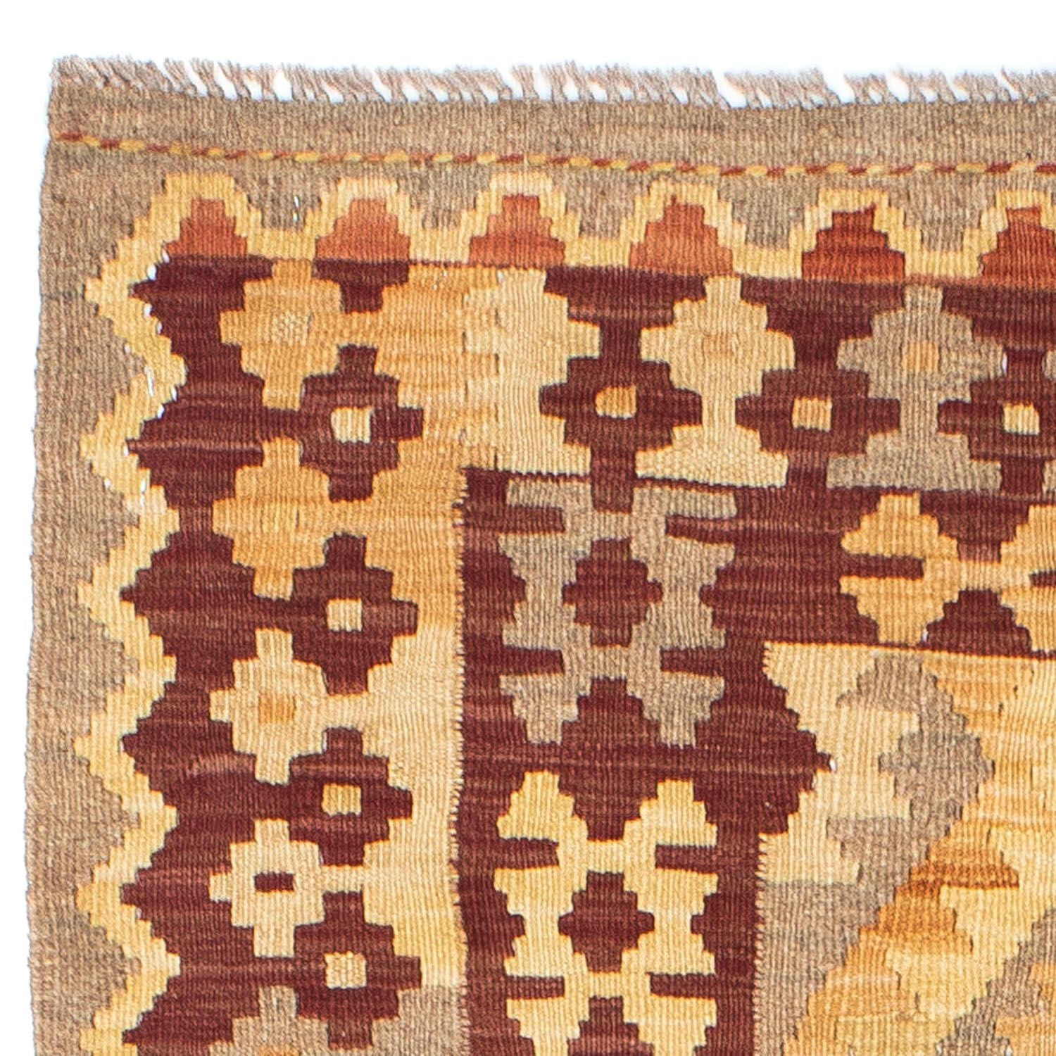 Alfombra de pasillo Alfombra Kelim - Oriental - 195 x 79 cm - marrón