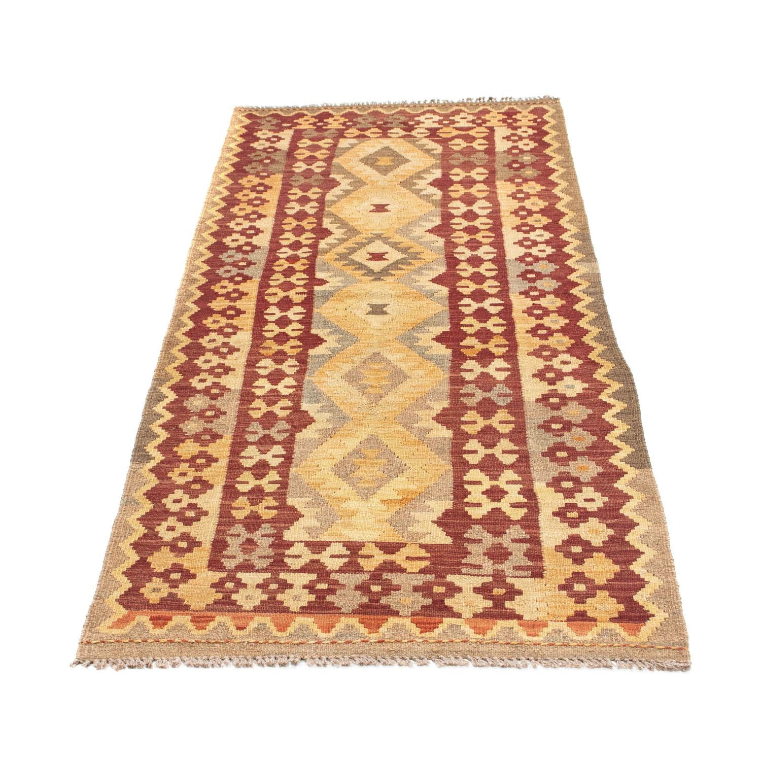 Alfombra de pasillo Alfombra Kelim - Oriental - 195 x 79 cm - marrón