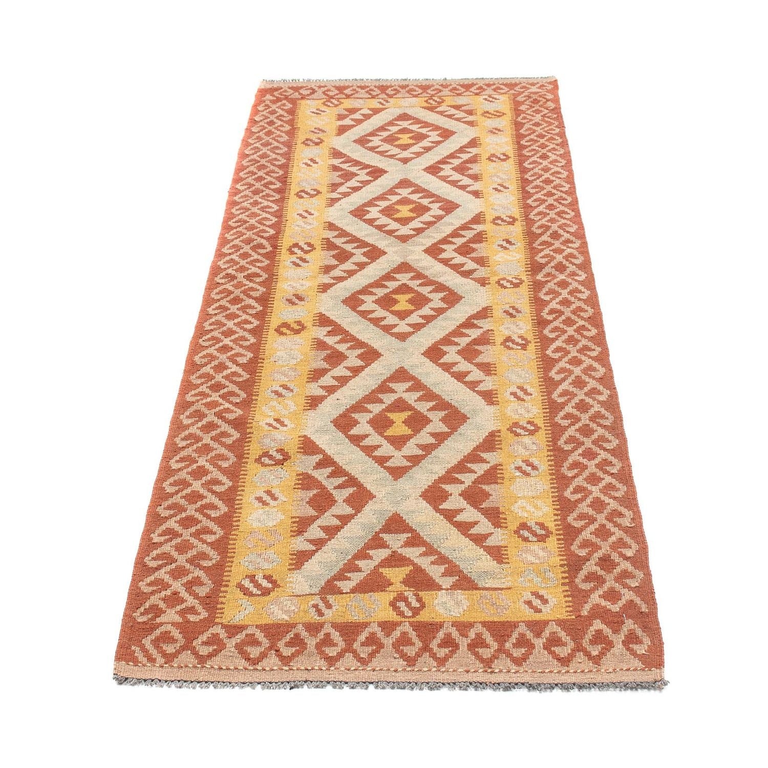 Alfombra de pasillo Alfombra Kelim - Splash - 203 x 69 cm - óxido