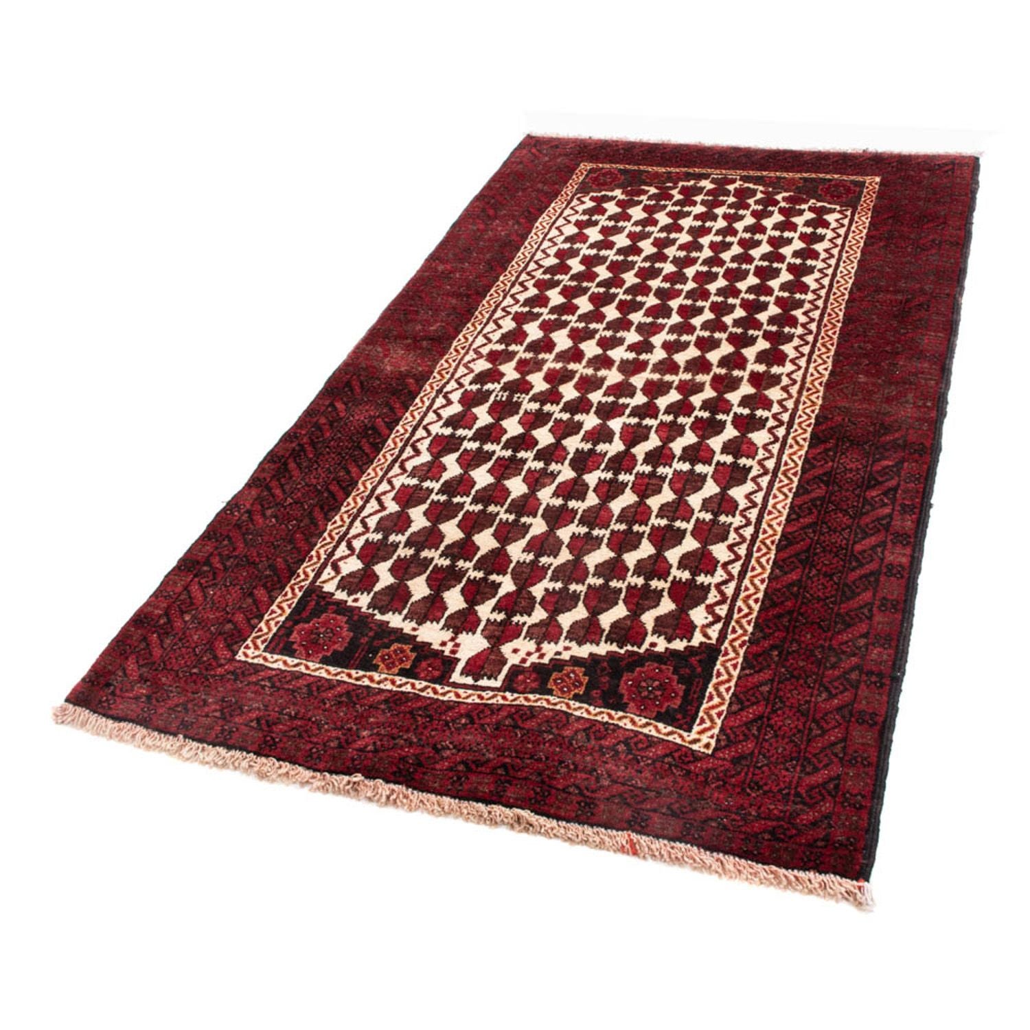 Alfombra de pasillo Alfombra Belutsch - 185 x 102 cm - rojo oscuro