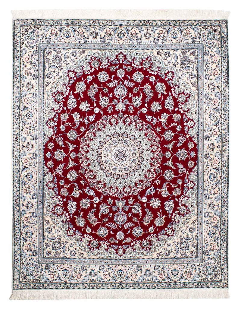 Alfombra Persa - Nain - Prima - 196 x 158 cm - rojo oscuro