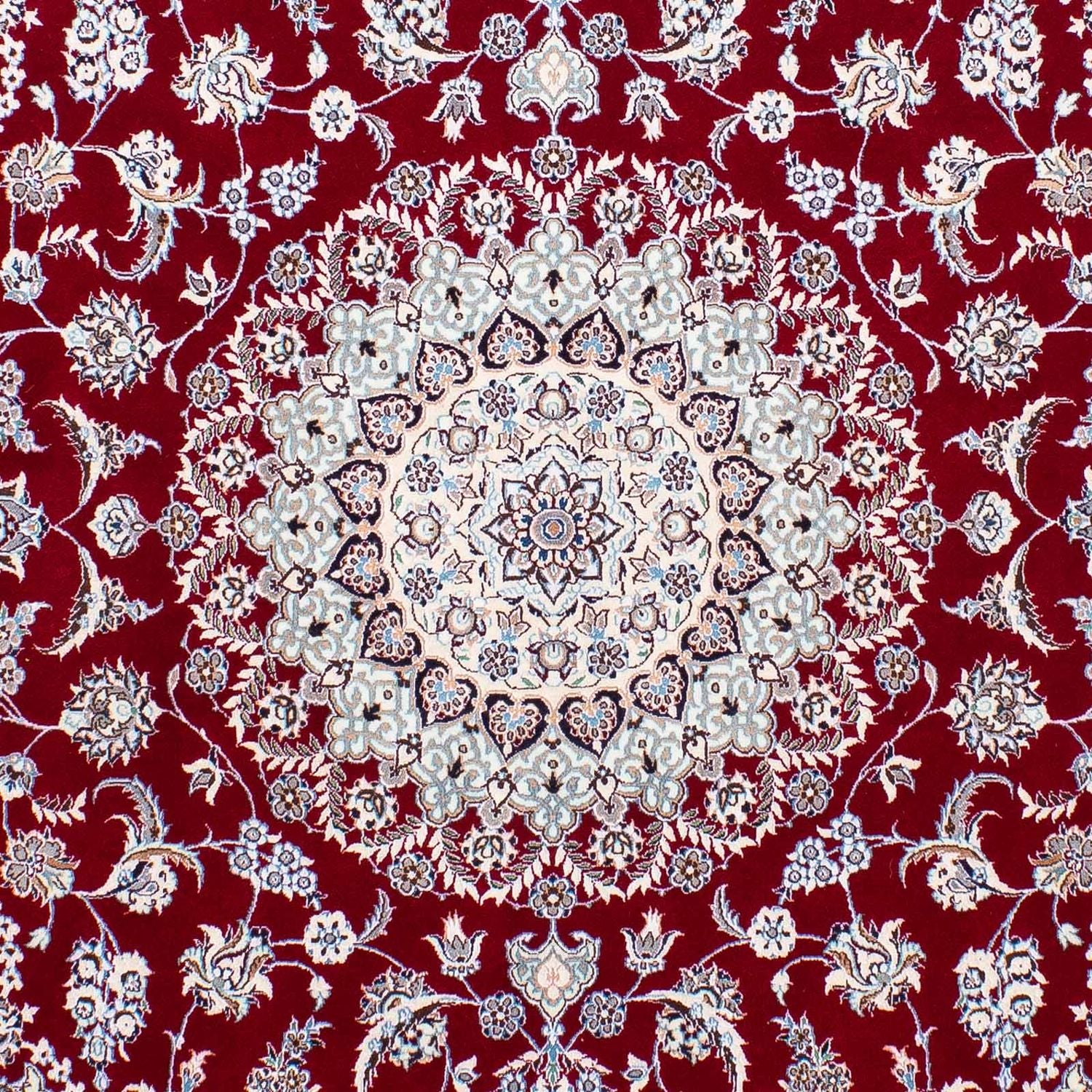 Alfombra Persa - Nain - Prima - 196 x 158 cm - rojo oscuro