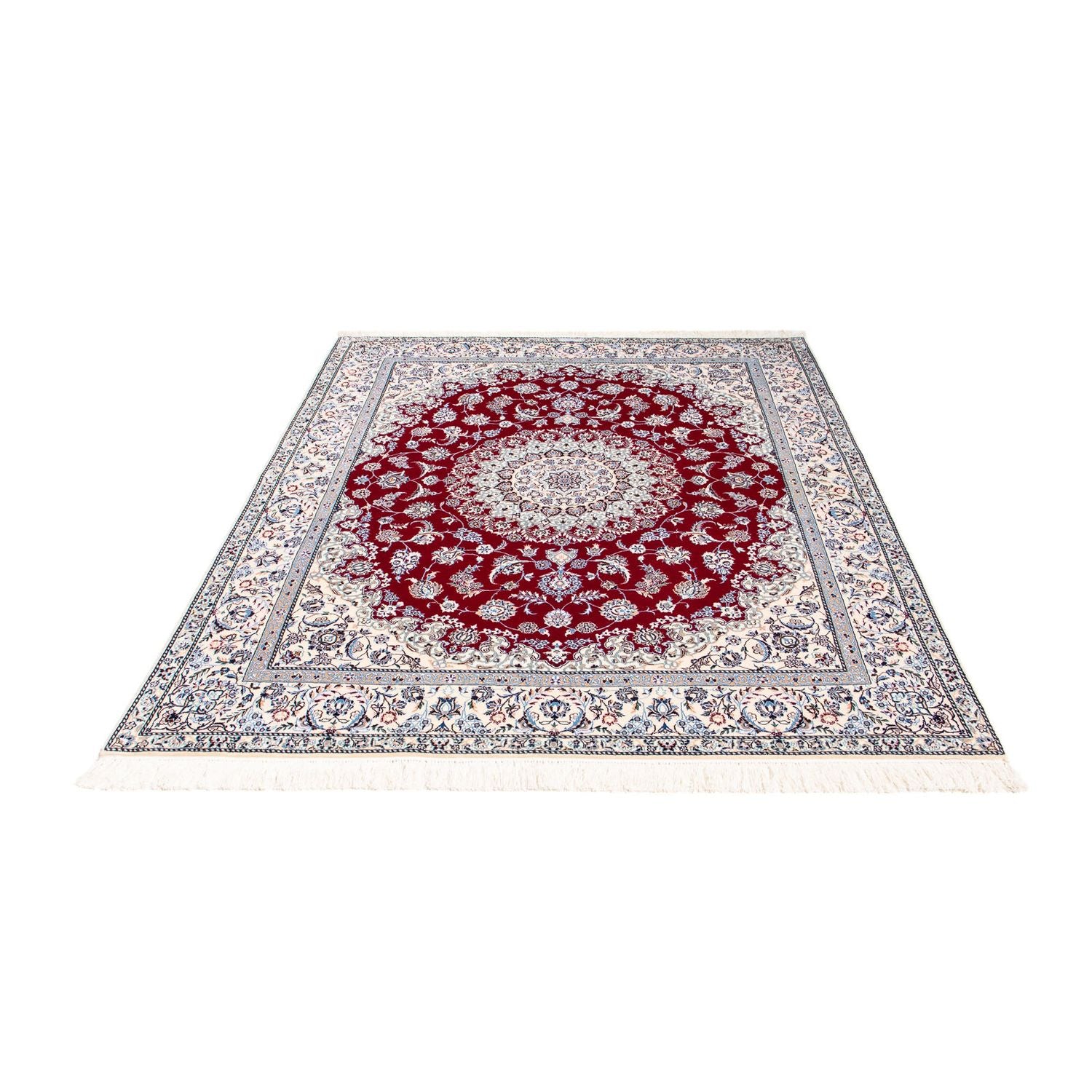 Alfombra Persa - Nain - Prima - 196 x 158 cm - rojo oscuro