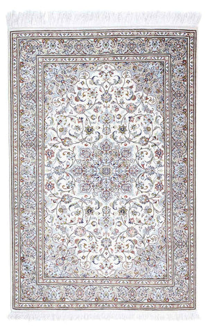 Alfombra persa - Ghom - 121 x 80 cm - beige