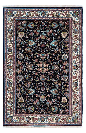 Alfombra persa - Ghom - 210 x 140 cm - azul oscuro