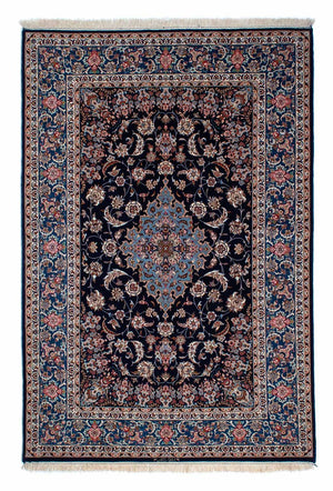 Alfombra Persa - Isfahan - Prima - 218 x 145 cm - azul oscuro
