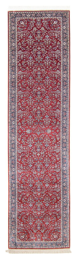 Alfombra de pasillo Alfombra oriental - Hereke - 369 x 78 cm - rojo oscuro