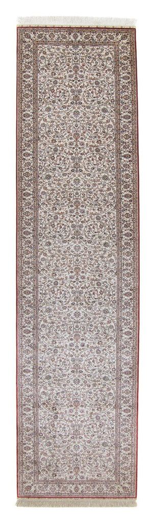 Alfombra de pasillo Alfombra oriental - Hereke - 368 x 78 cm - rojo oscuro