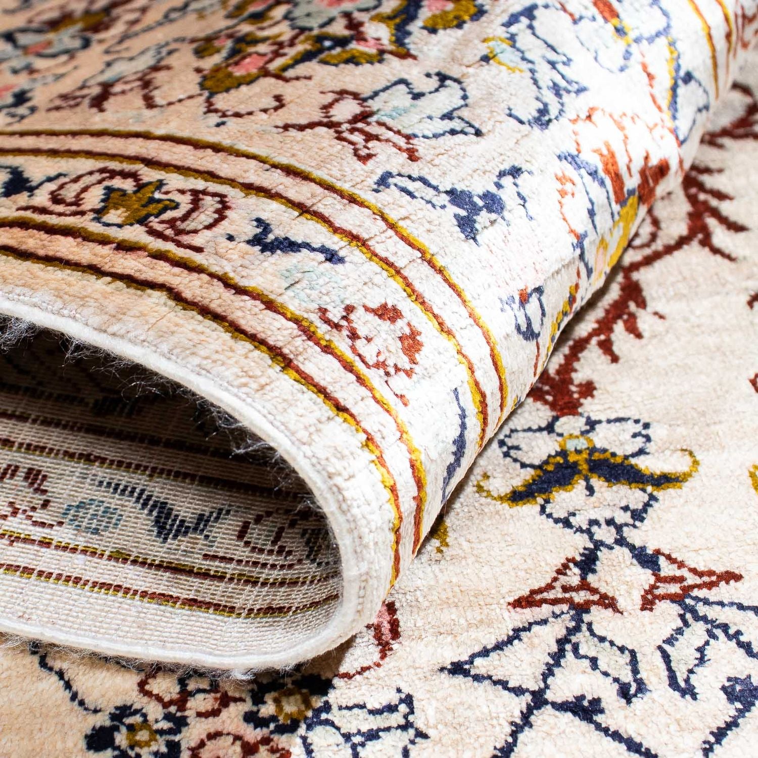 Alfombra persa - Ghom - 147 x 100 cm - beige