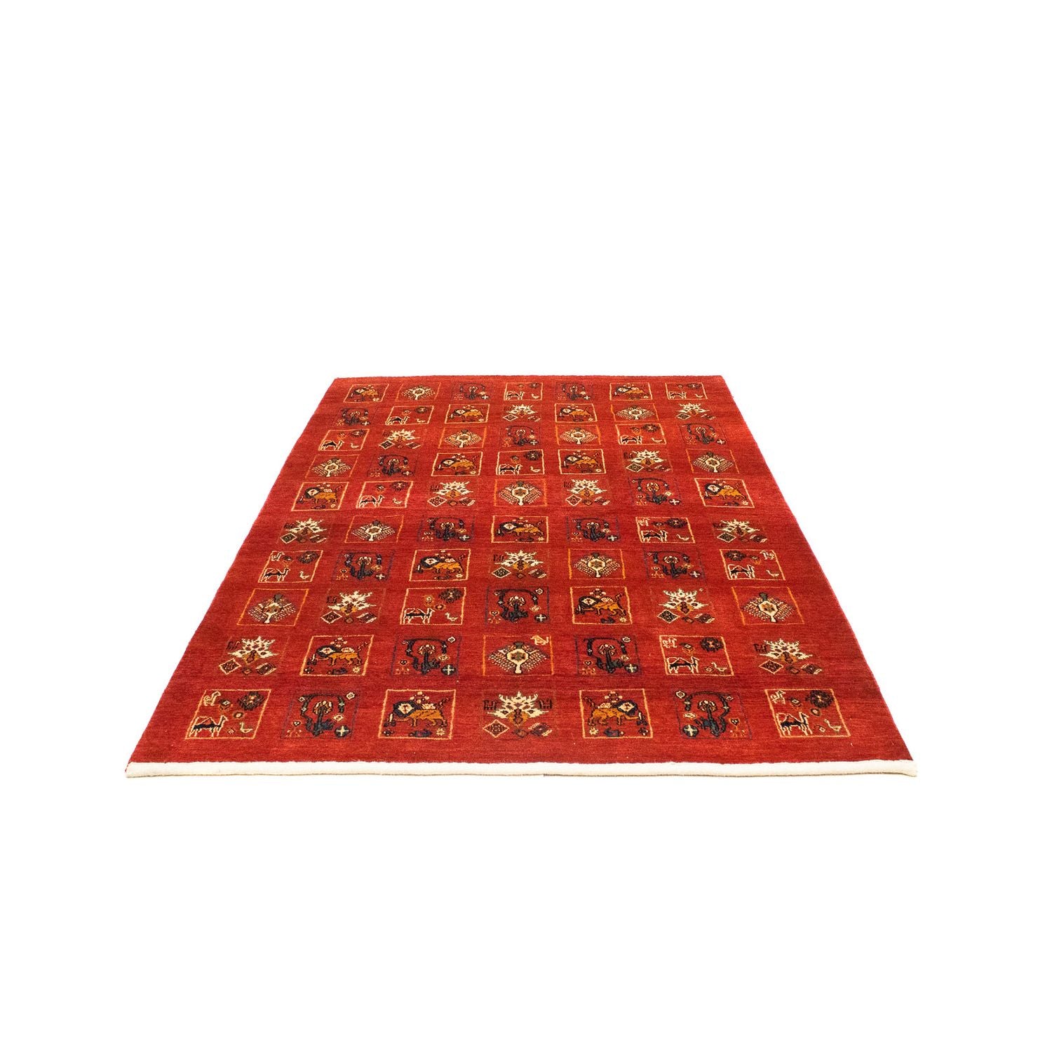 Alfombra Gabbeh - Persa Kashkuli - 214 x 145 cm - rojo oscuro