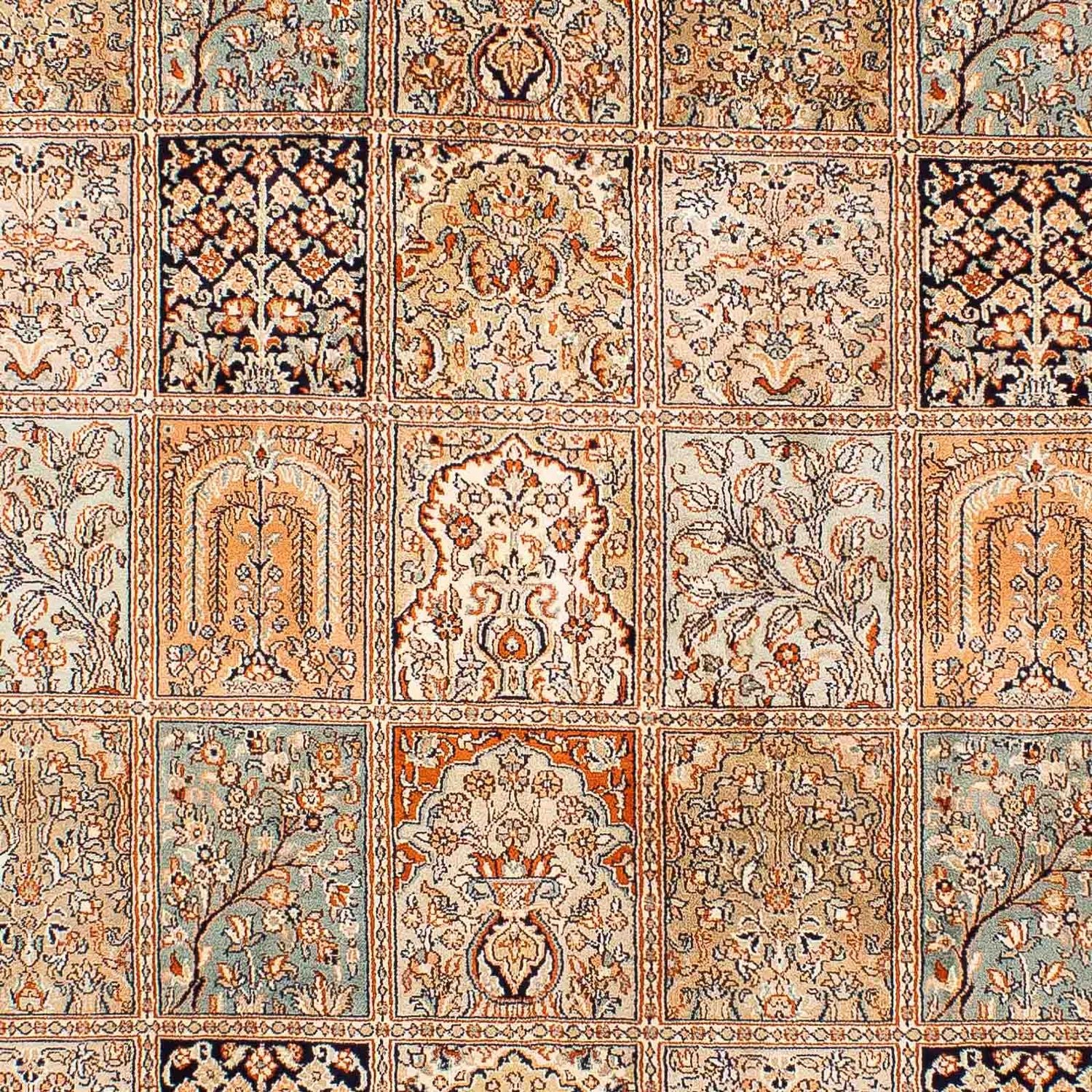 Alfombra de seda - Seda de Cachemira - 221 x 158 cm - multicolor