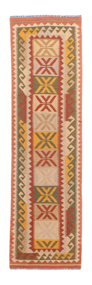 Alfombra de pasillo Alfombra Kelim - Splash - 306 x 82 cm - rojo claro