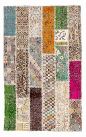 Alfombra de patchwork - 184 x 120 cm - multicolor