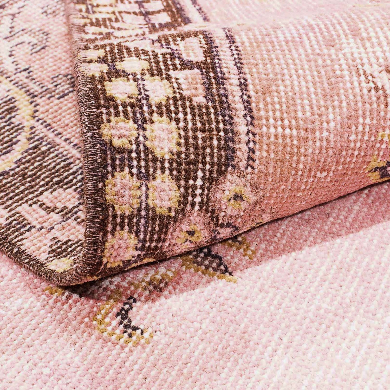 Alfombra de pasillo Alfombra Vintage - 210 x 114 cm - rosa