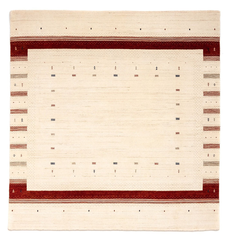 Alfombra Gabbeh - Loribaft Persa cuadrado  - 255 x 255 cm - beige