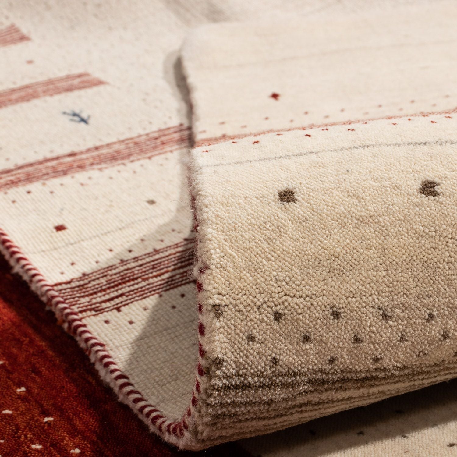 Alfombra Gabbeh - Loribaft Persa cuadrado  - 255 x 255 cm - beige