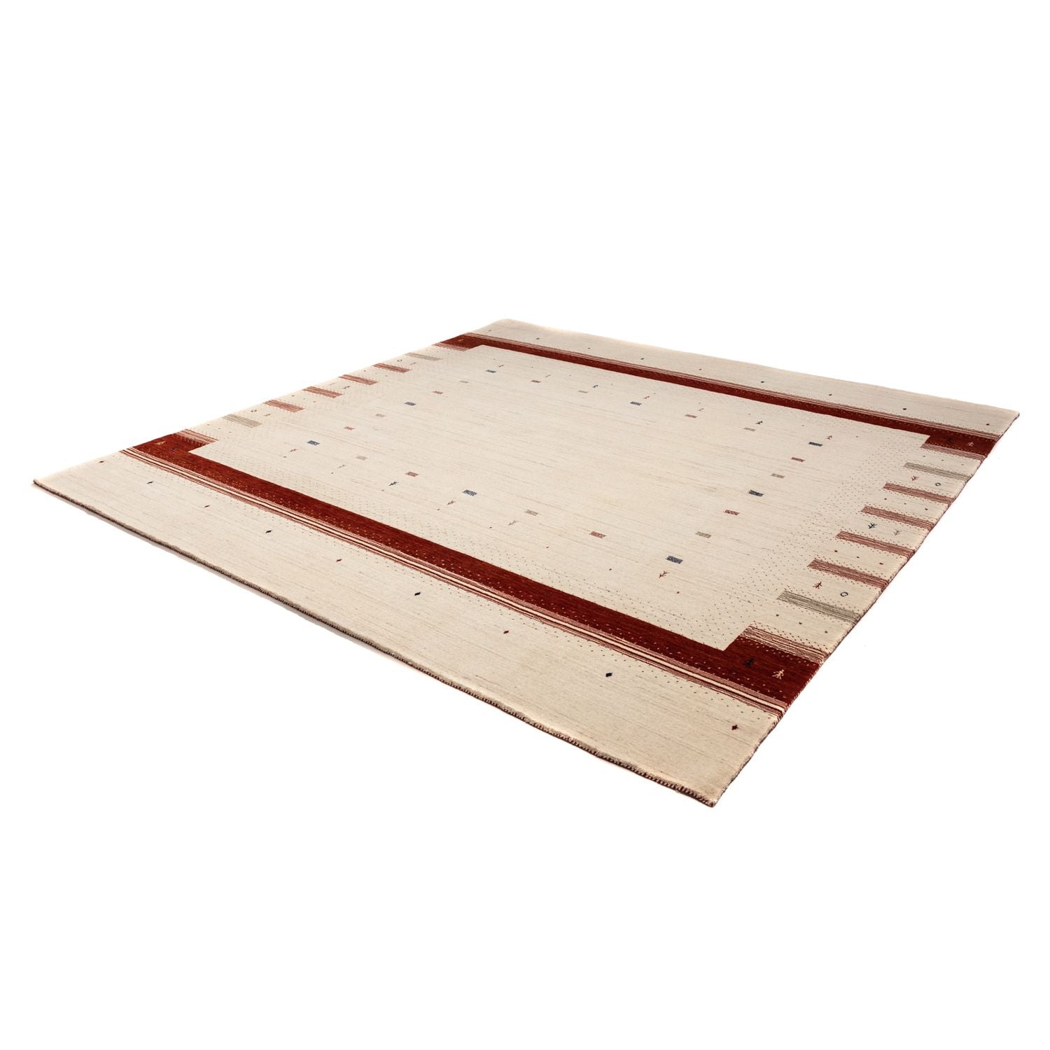 Alfombra Gabbeh - Loribaft Persa cuadrado  - 255 x 255 cm - beige